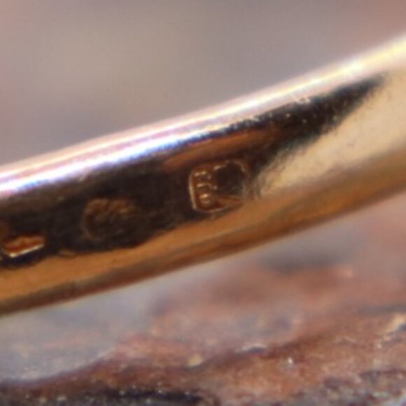 19k Yellow Gold Ring Portuguese Solid Gold (800 Purity 19.2k) Size 7 - Picture 9 of 9